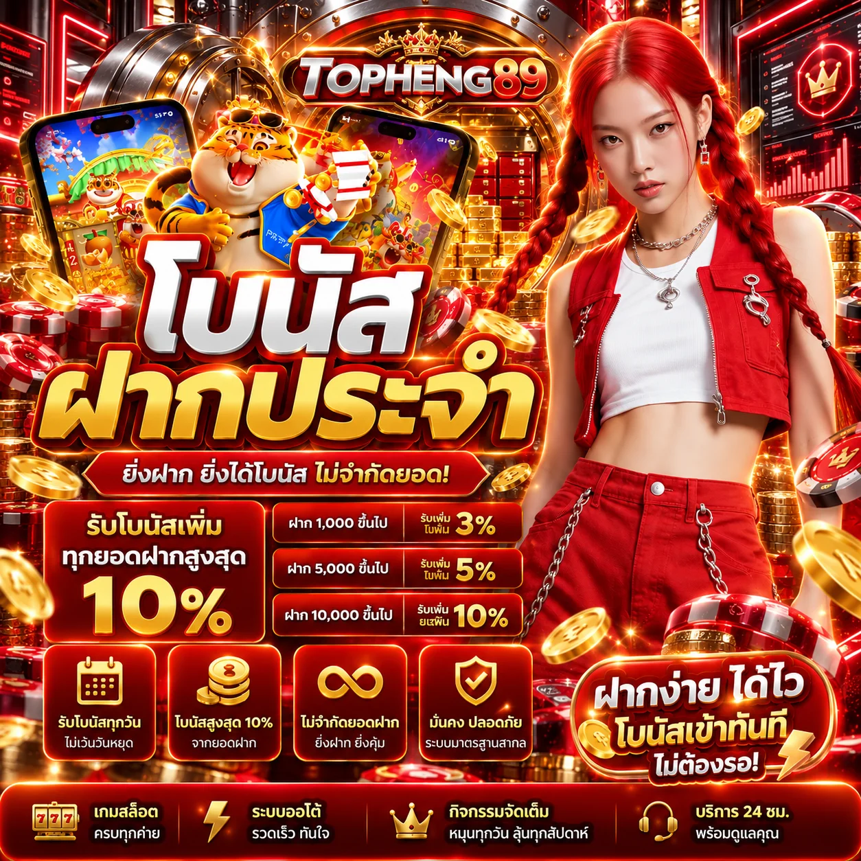 TOPHENG89 ฝากประจำและจัดการยอดผ่านระบบออโต้