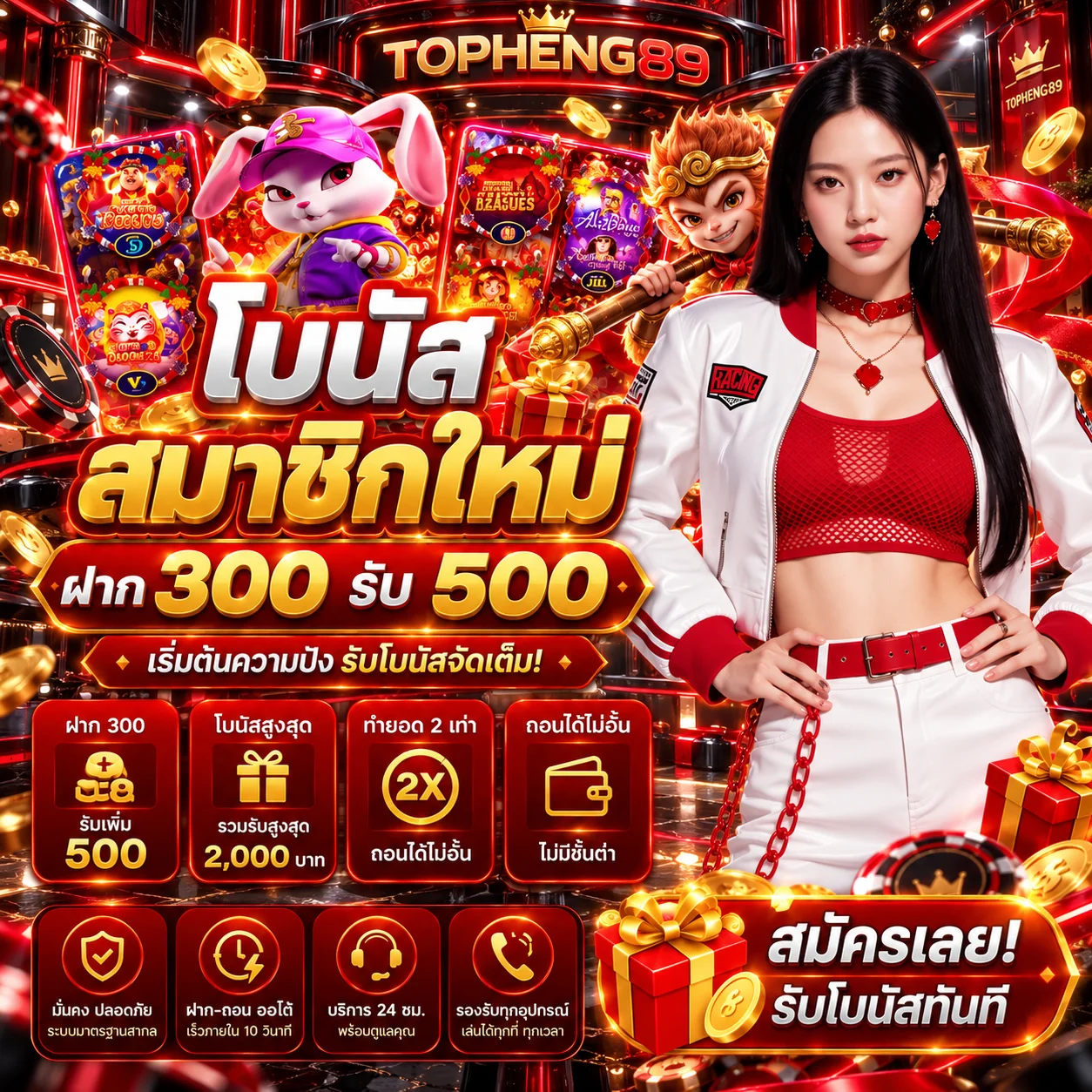 TOPHENG89 สมัครสมาชิกใหม่พร้อมโบนัสต้อนรับ